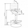 Scaun bar rotativ, piele ecologica neagra AX Z21