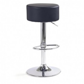 Scaun de bar negru, tapitat cu piele ecologica Ax Z23