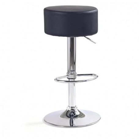 Scaun de bar negru, tapitat cu piele ecologica Ax Z23