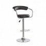 Scaun bar negru Saturn, piele ecologica
