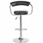 Scaun bar negru Saturn, piele ecologica