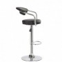 Scaun bar negru Saturn, piele ecologica