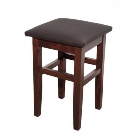 Taburet bucatarie tapitat cu piele ecologica wenge, cadru din lemn