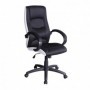 Scaun directorial alb / negru, stofa AX Z041