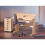 Set birou lemn natur cu dulap cu 6 sertare AX Nill